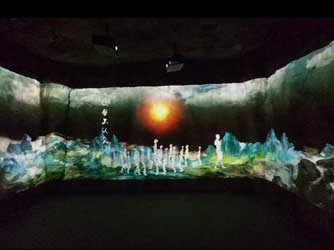 沉浸式三折幕墻面投影-好奇數字科技